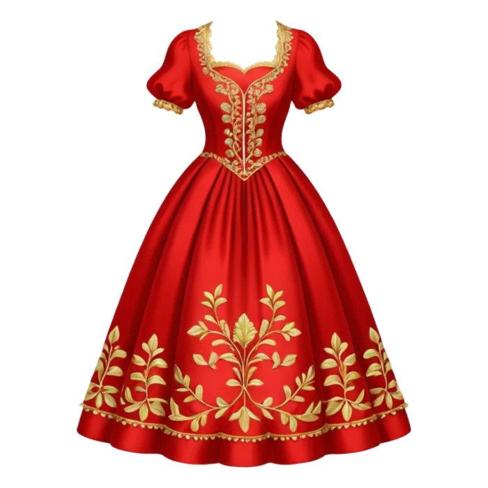 rococó dress rojo con dorado sticker