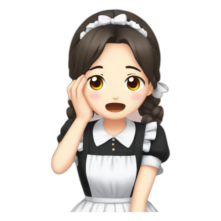 Maid anime girl crying sticker