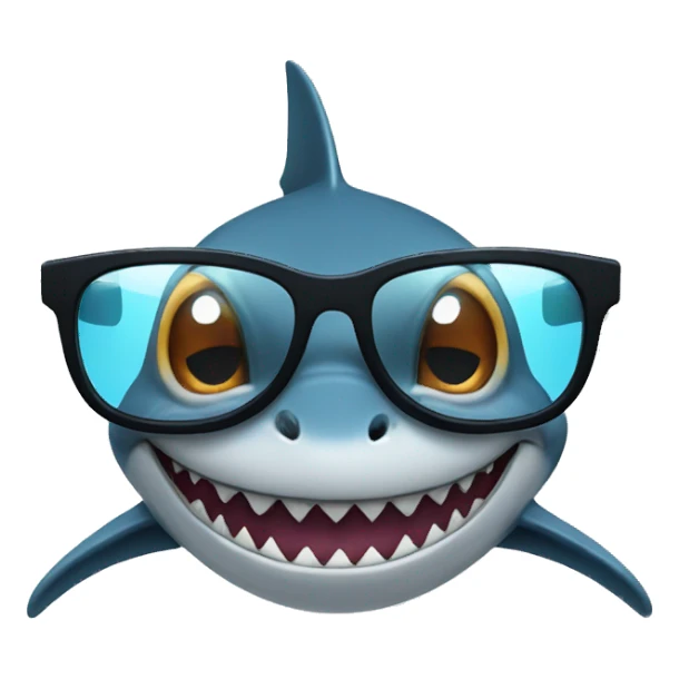 shark with glasses sticker
