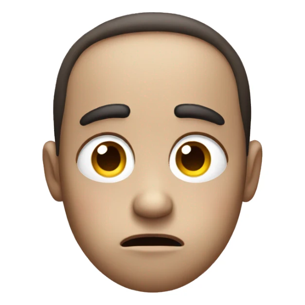 A cute sad face  sticker