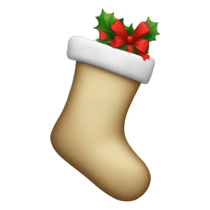 Beige christmas stocking sticker