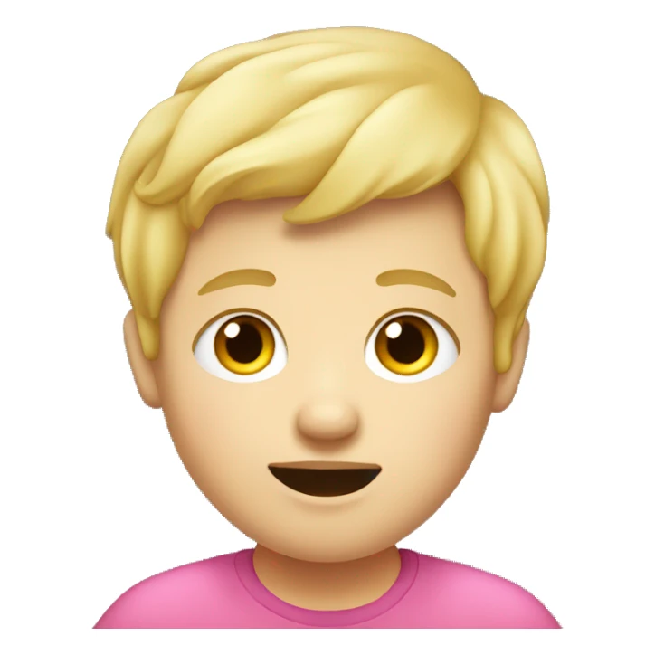 obese blonde haired kid boy sticker