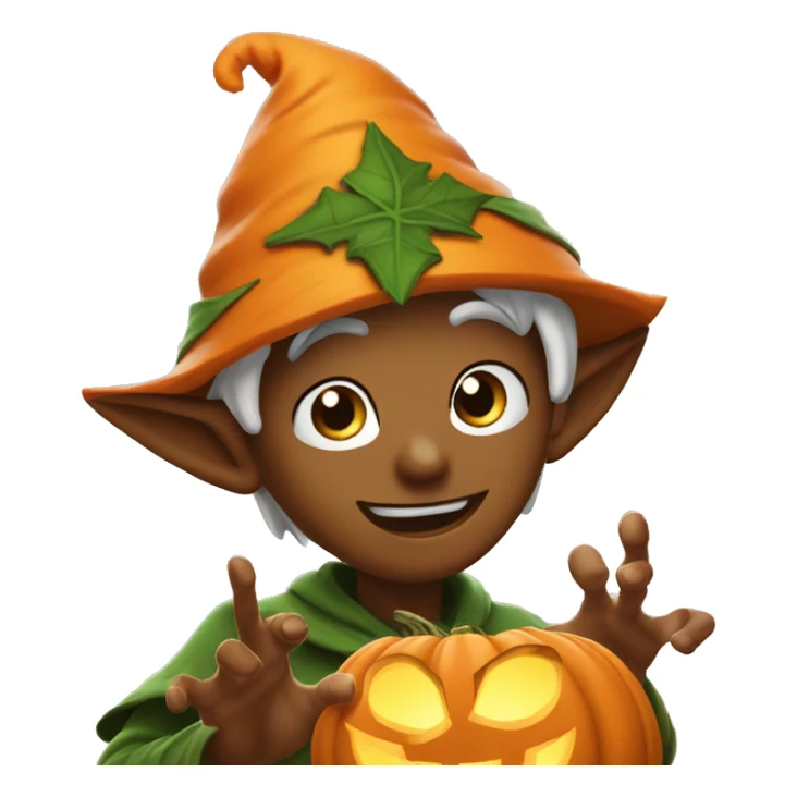 pumkin elf male casting a spell sticker
