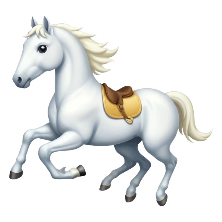 Creat a white horse running sticker