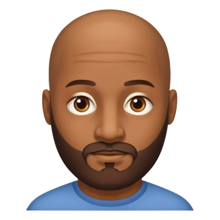 Hombre marrón pelado con barba sticker