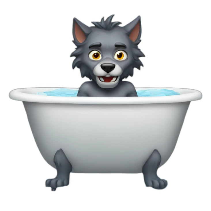 Werewolf in a bathtub sticker