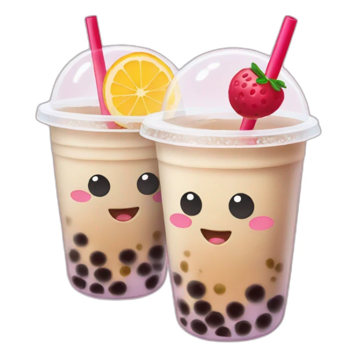 Two bubble tea fans sticker