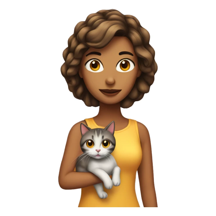 Chica con gato sticker