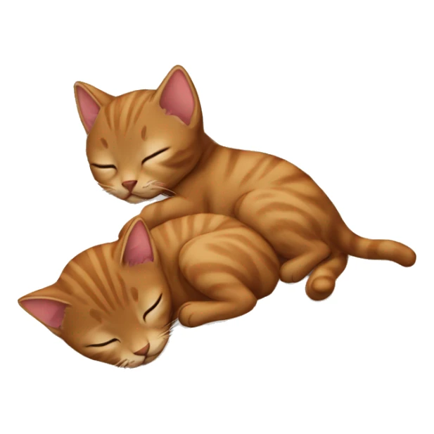 Brown kittens sleeping togheter  sticker