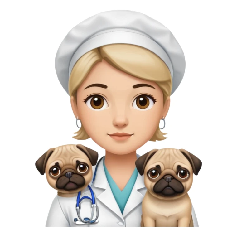 veterinary nurse with pug sticker