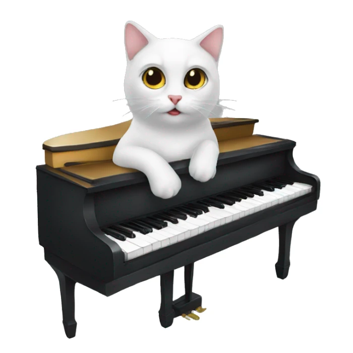 hh Cat playing  a piano sticker