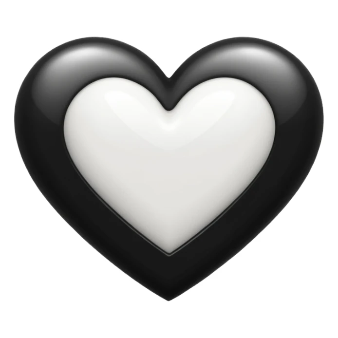 Black and white heart sticker