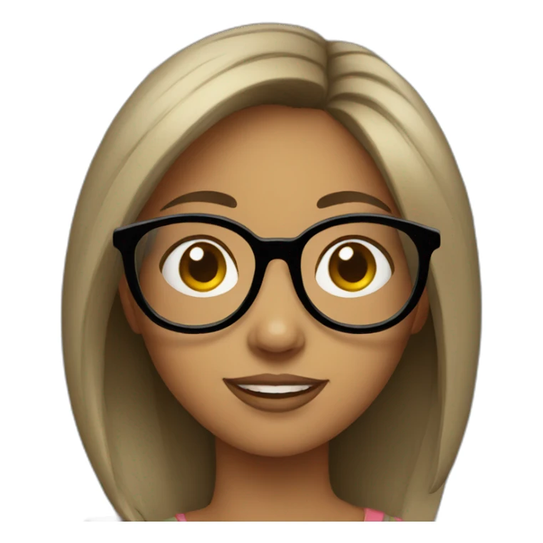 girl in glasses sticker