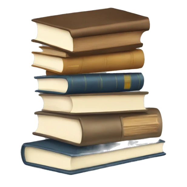 neutral stack of books sticker