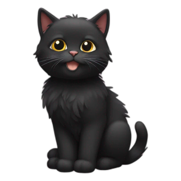 2 black cats (fluffy and ordinary) sticker