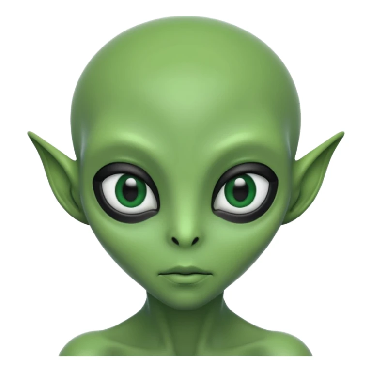 alien green, black eye full ,  sticker