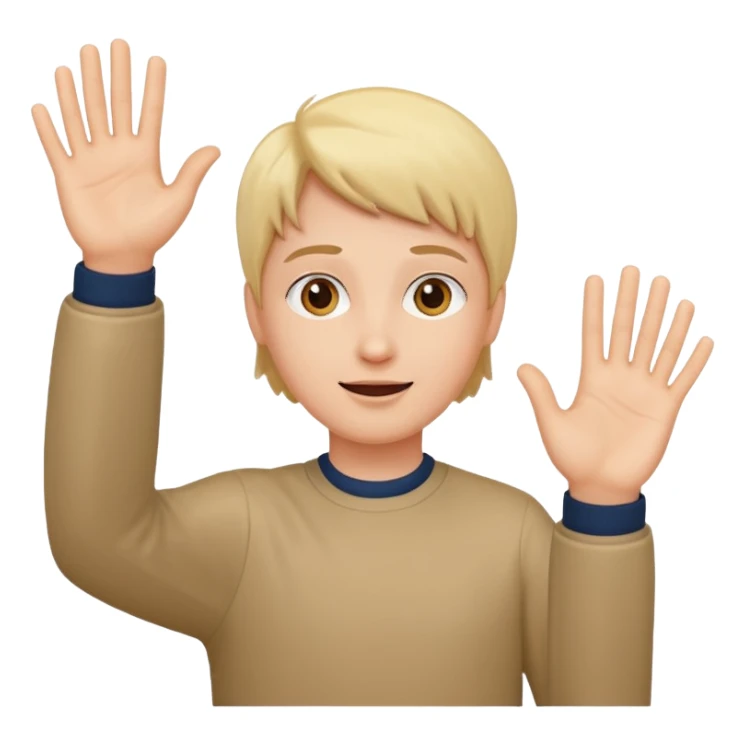 waving hands sticker