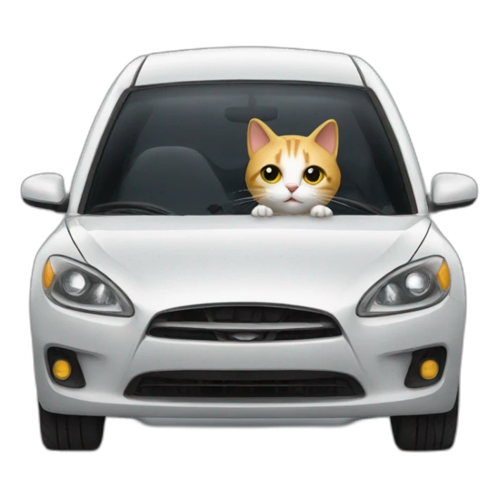 Cat drive a car sticker