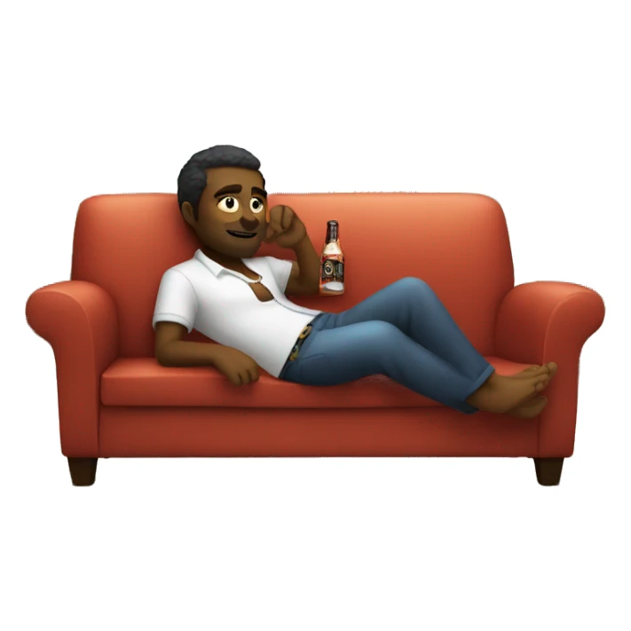 Relaxing on the couch with a rum and coke sticker