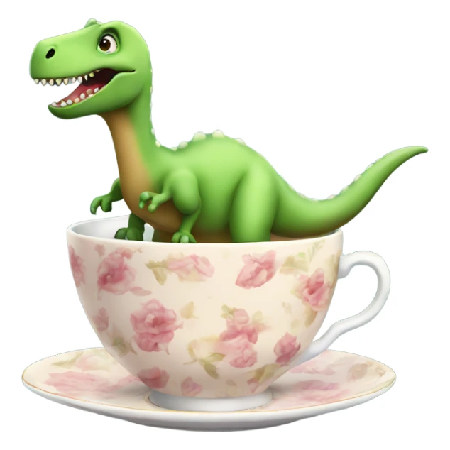 Dinosaur in a teacup sticker