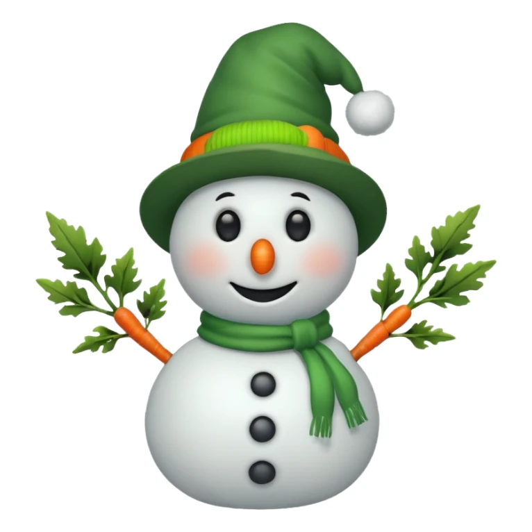snowman wearing green hat sticker