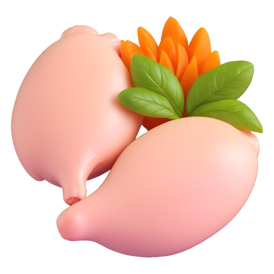 raw chicken breast with garnish sticker