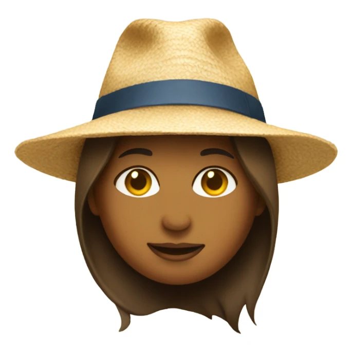 Kelley wearing a sun hat sticker