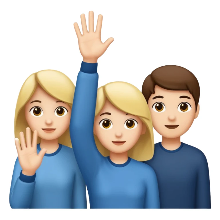 3 students put 1 hand up sticker