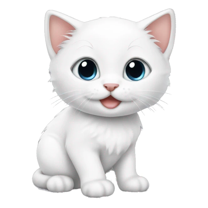 Cute white kitten sticker