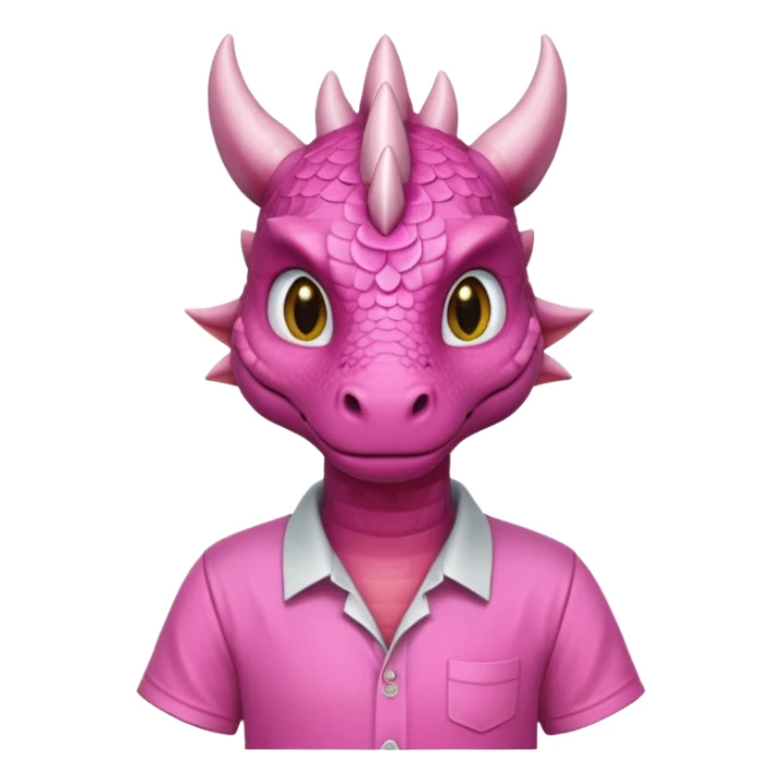 pink dragon with shirt sticker