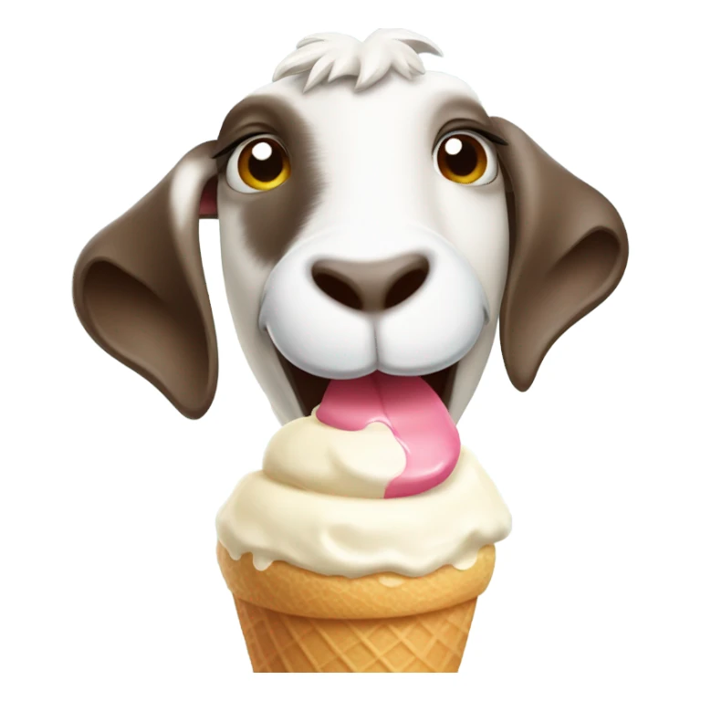 goat eating ice cream sticker