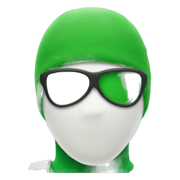 green and white ski mask sticker