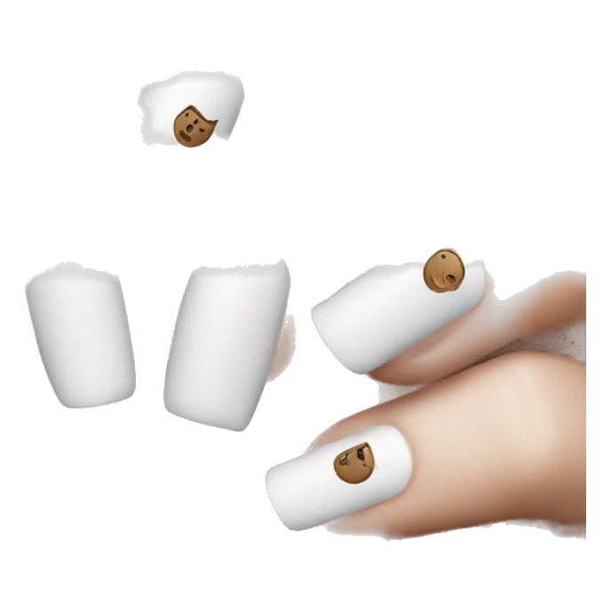 nails emoji white color one hand sticker