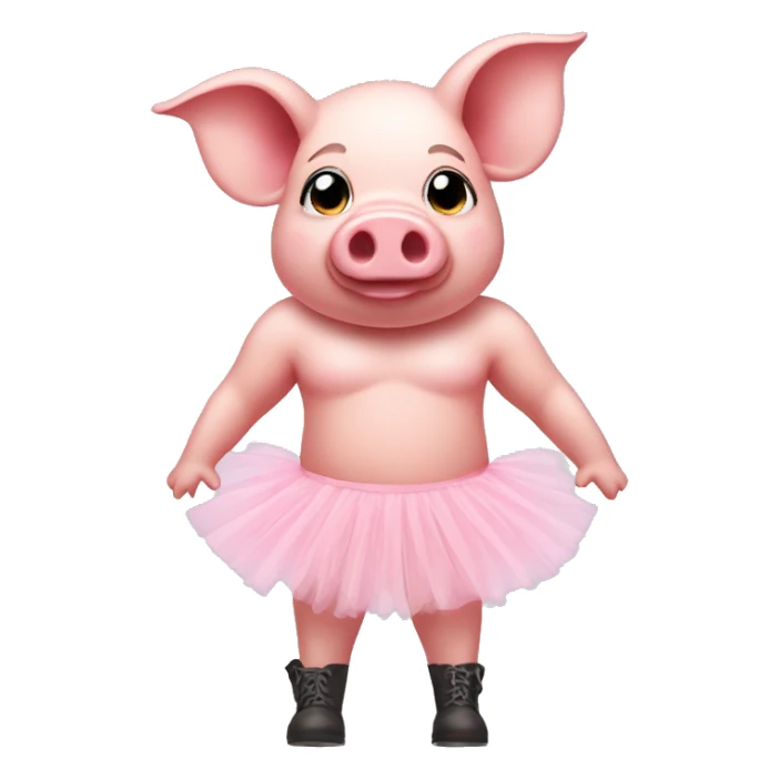 Pig with a tutu and boots on sticker