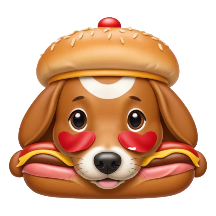 Weenier dog with a hot that has a head on it   sticker