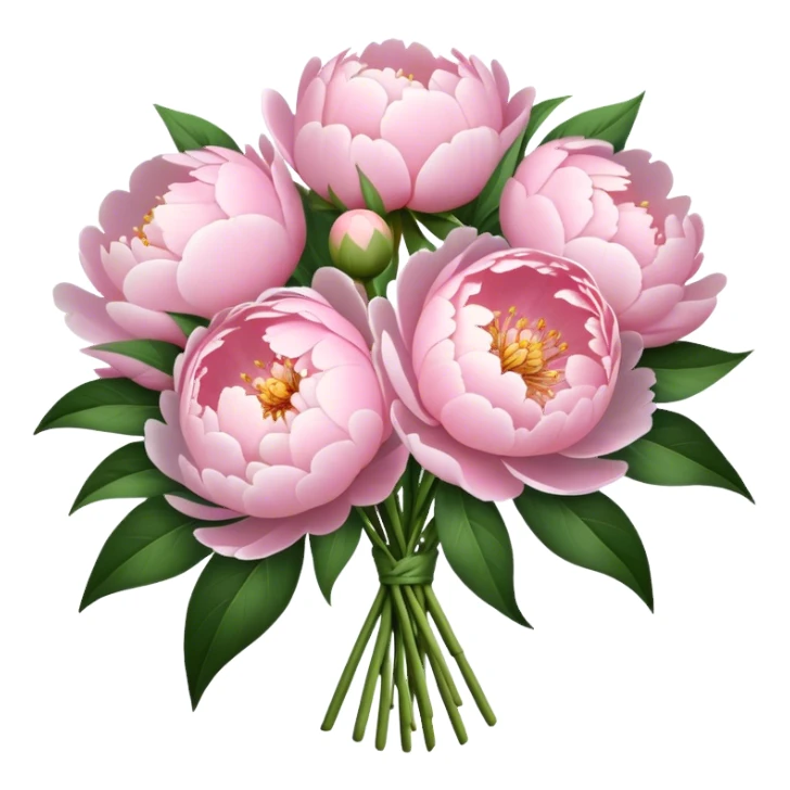 Light Pink peonies bouquet  sticker