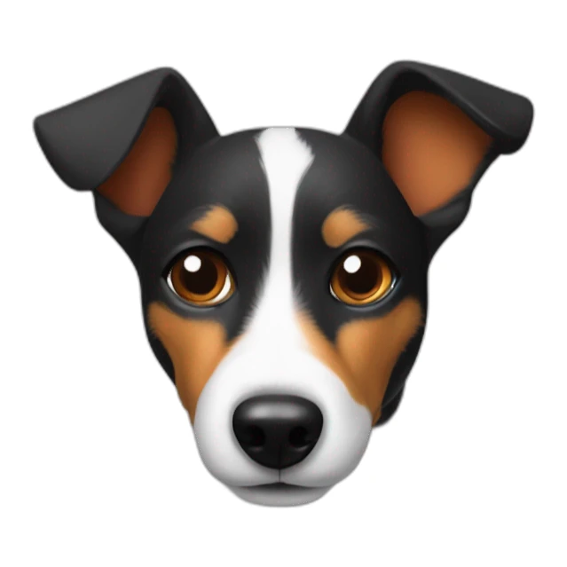 Black and white jack russel with fox’s ears sticker