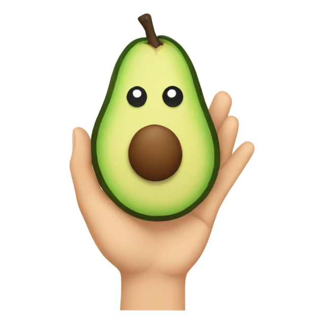 avocado with hands up sticker