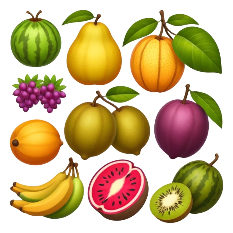 Full Tropical exotic fruits together sticker