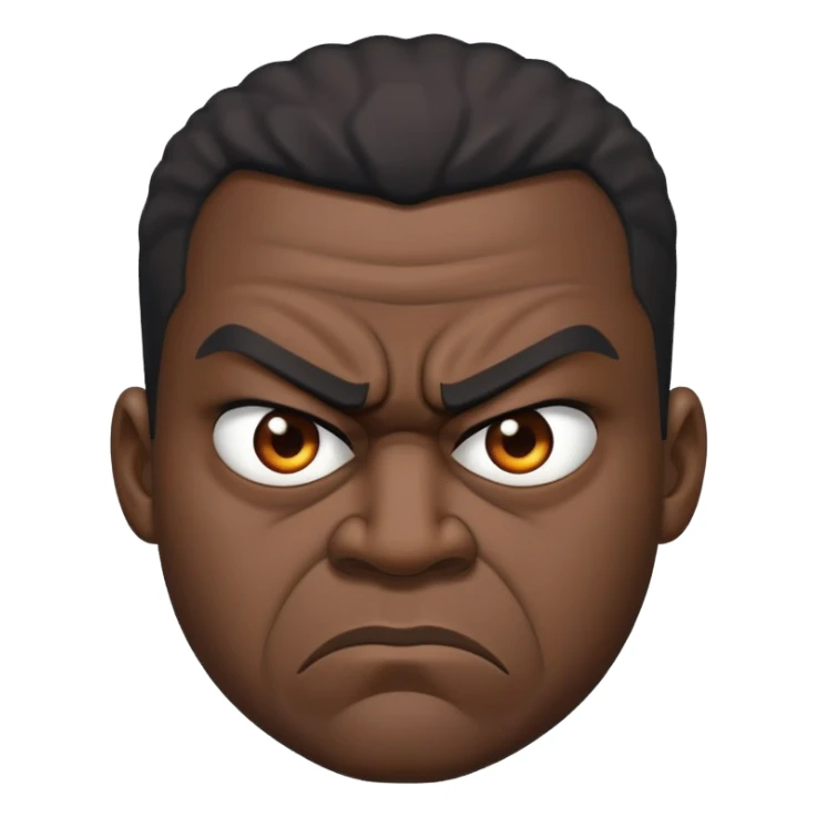 Black angry man sticker