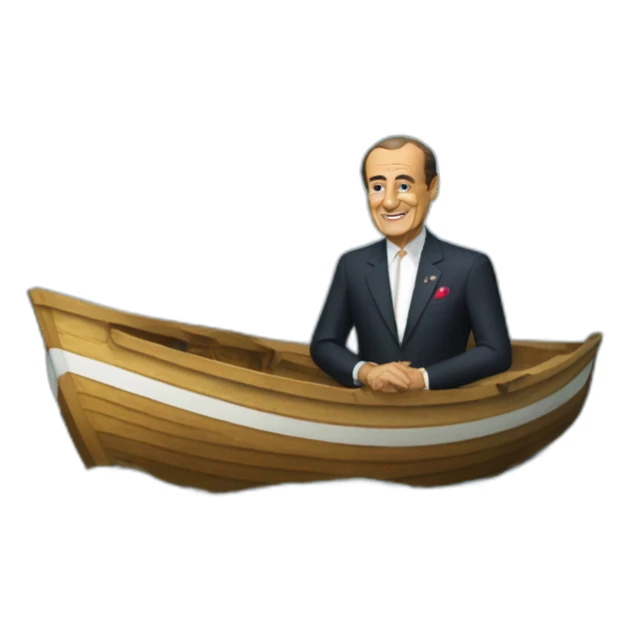 chirac en barque sticker