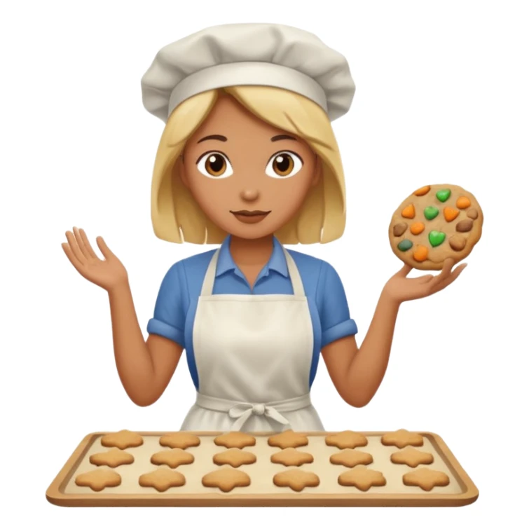 Woman baking fall cookies sticker