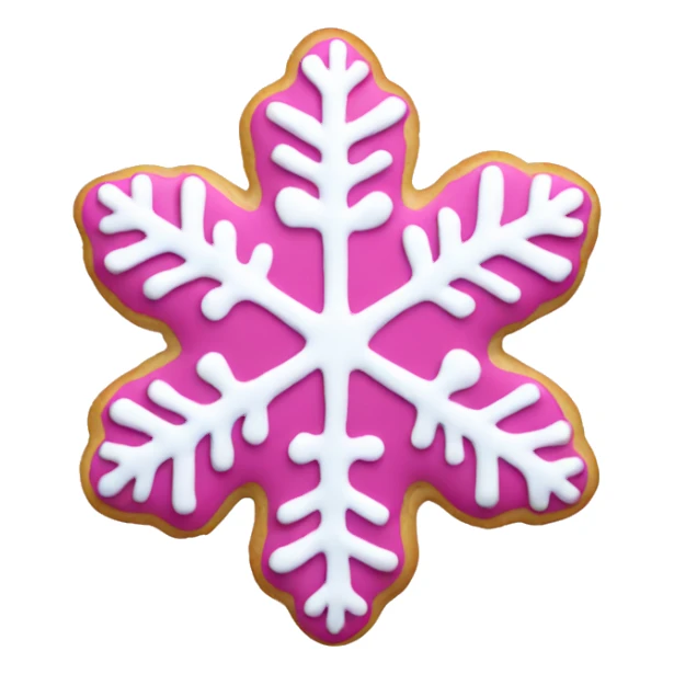 Pink snowflake cookie sticker