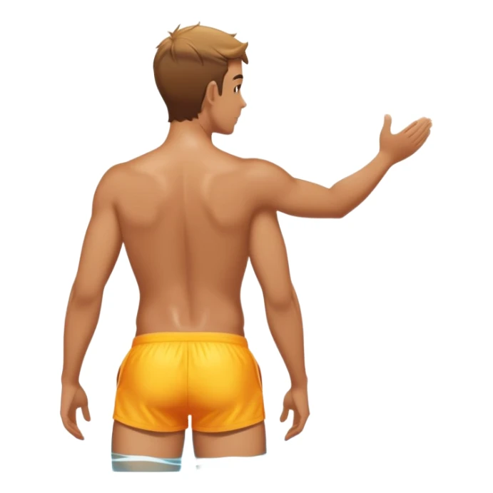 Man play on swimming pool backside sticker