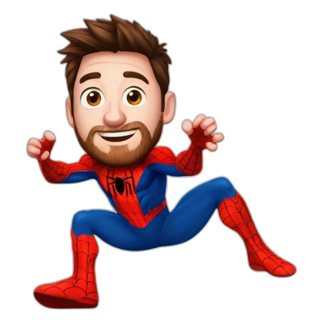 Spiderman has Messi sticker