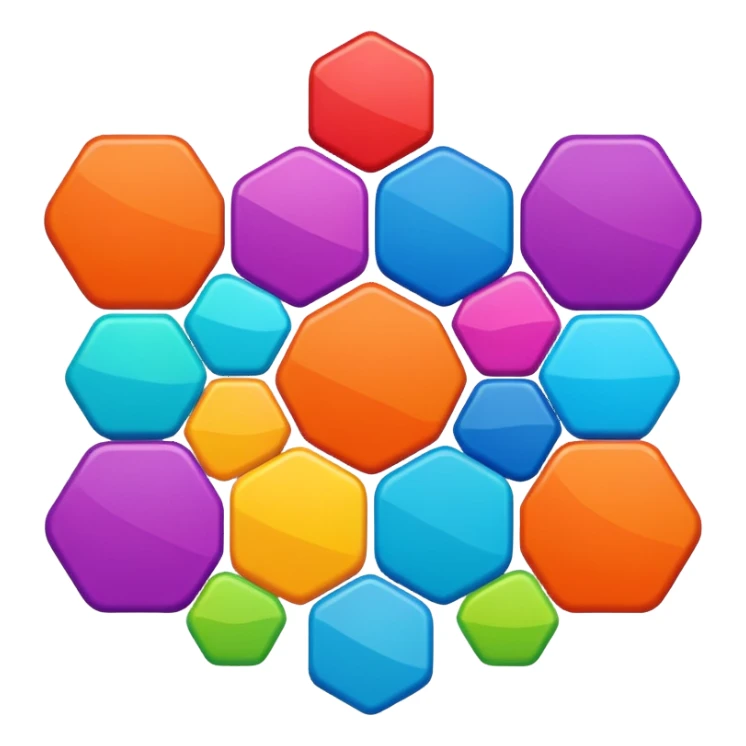 Block blast remix hexagon sticker