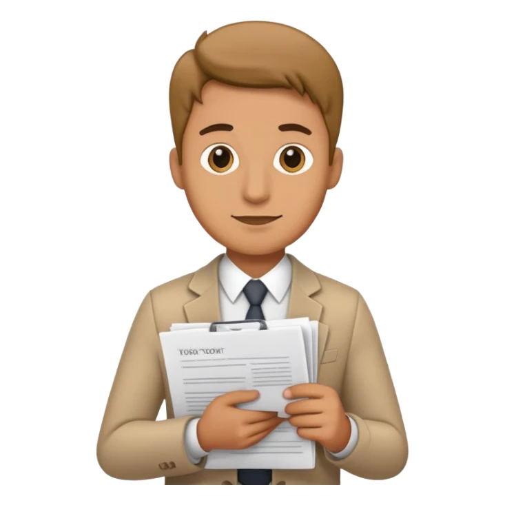 man holding documents and papers sticker