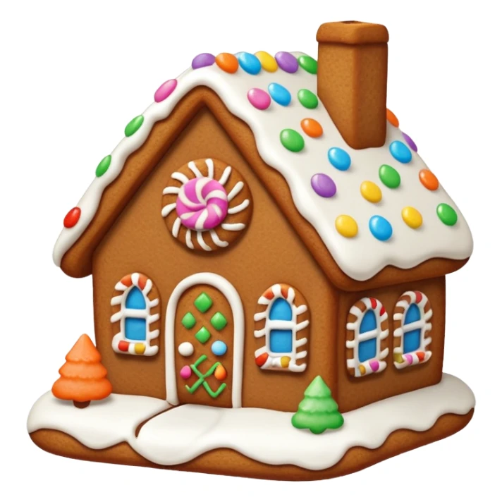 cute gingerbread house cookie with white icing sticker