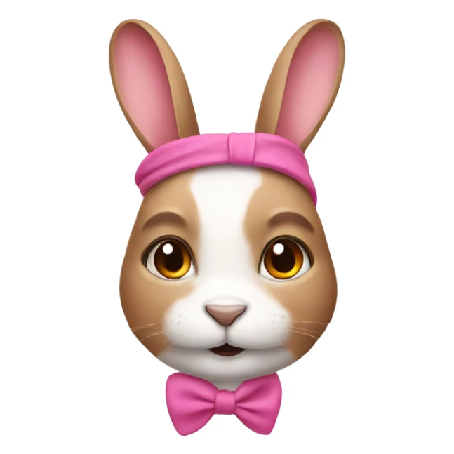A rabbit wearing pink headband sticker