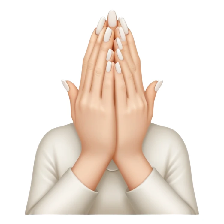 PRAYING HANDS with long white fingernails  sticker